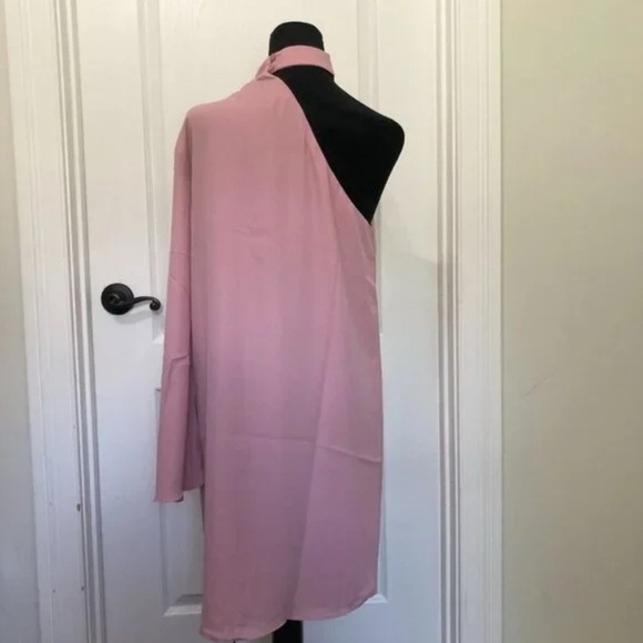 Three Eighty Two Pink One Shoulder Mini Dress Small - Picture 2 of 9
